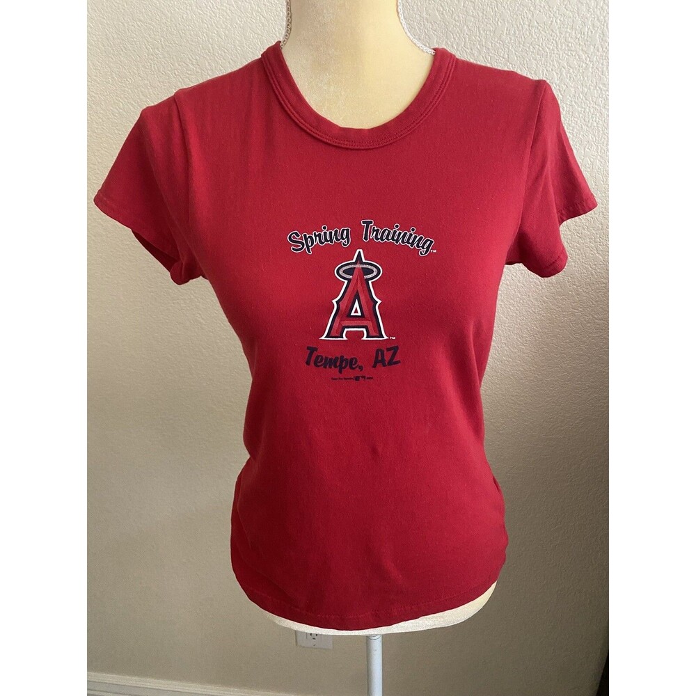 Womens GFS Co.ed spring training Angels baseball cotton t shirt red SZ M